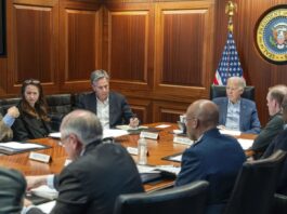 Presidente de los Estados Unidos Joe Biden reunido con el Consejo de Seguridad