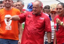 Diosdado Cabello liderando una jornada chavista en Portuguesa