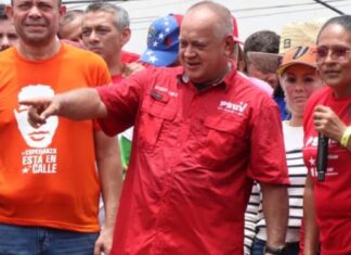 Diosdado Cabello liderando una jornada chavista en Portuguesa