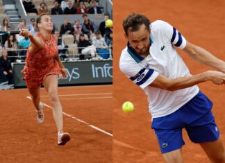 Aryna Sabalenka y Daniil Medvedev en Roland Garros