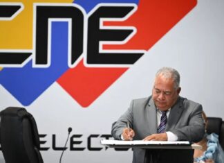 CNE elvis Amoroso Acuerdo de reconocimiento de resultados