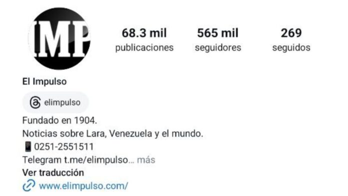 La cuenta de Instagram de El Impulso fue atacada este sábado 27 de julio.