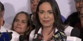 María Corina Machado en rueda de prensa con Edmundo González