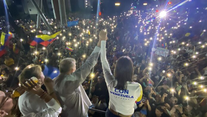 María Corina Machado y Edmundo González en Las Mercedes