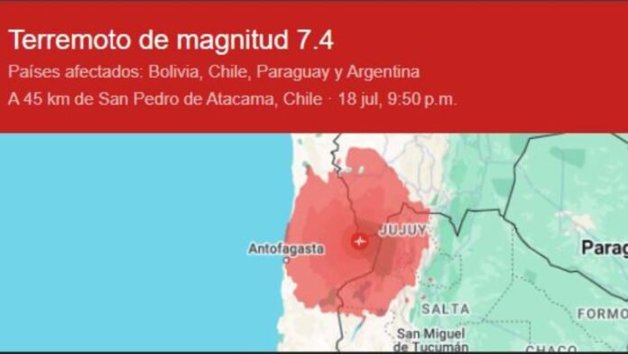 Terremoto en Chile de 7,4 de magnitud