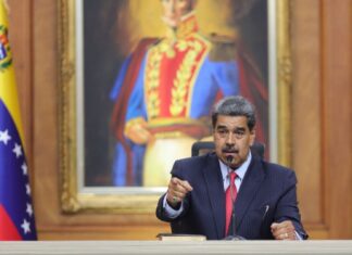 El mandatario Nicolás Maduro, desde el Palacio de Miraflores.