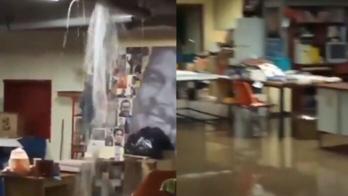 Biblioteca Nacional de Venezuela inundada por las lluvias