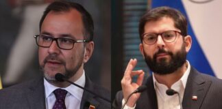 Canciller de Venezuela y el Presidente de Chile