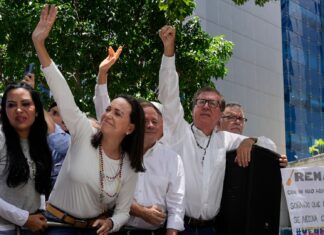 María Corina Machado en concentración en Caracas