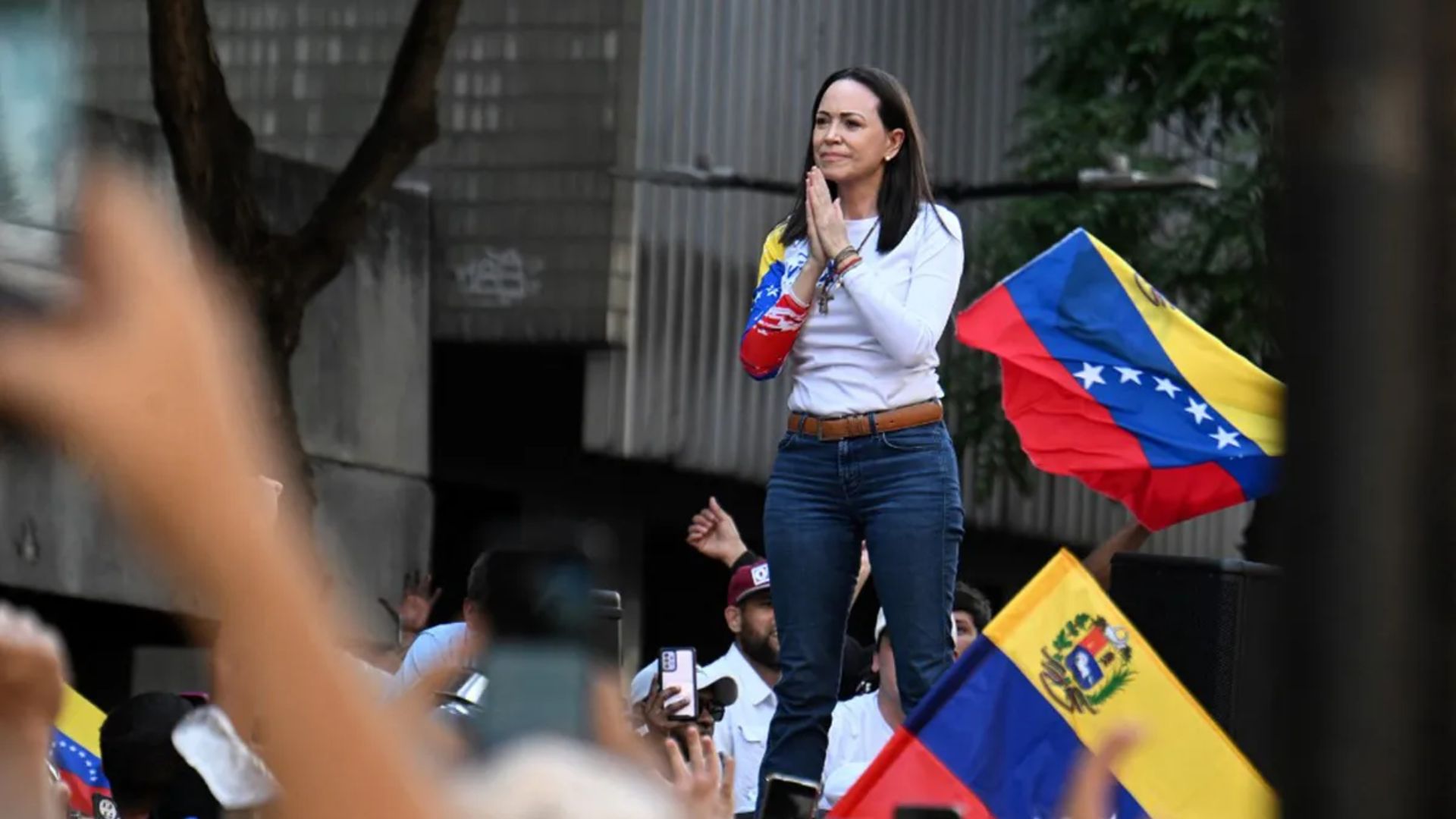 VIDEO | María Corina Machado se dirige a la manifestación