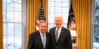 Edmundo González y el presidente de los Estados Unidos durante la reunión