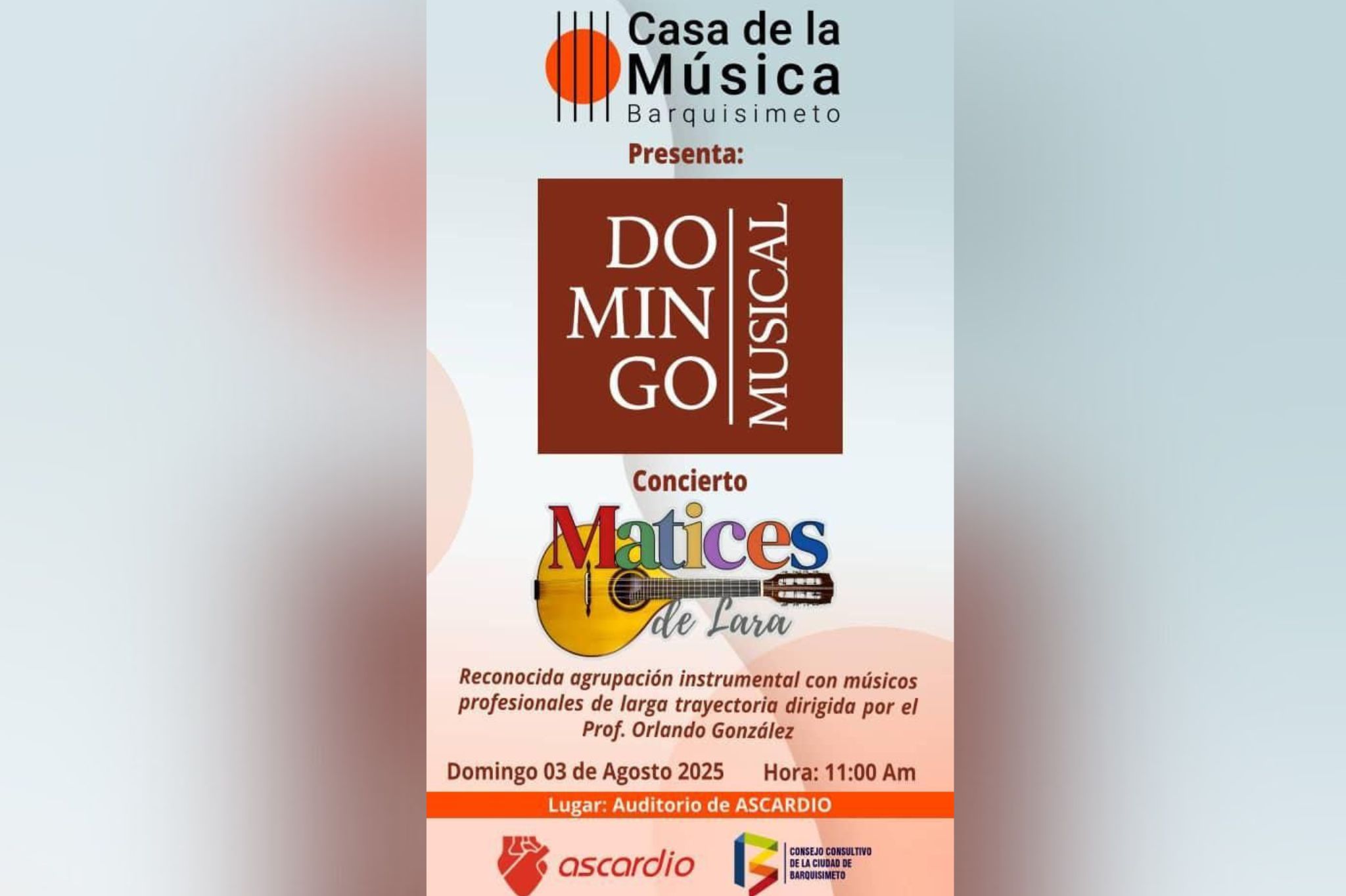 Barquisimeto se prepara para un «Domingo Musical» con el concierto «Matices de Lara» #30Jul